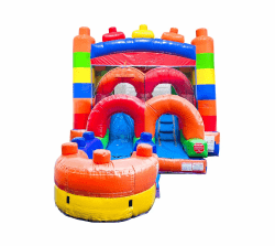 xco wdkbb front 1762372219 Building Block Inflatable Bounce House with Slide